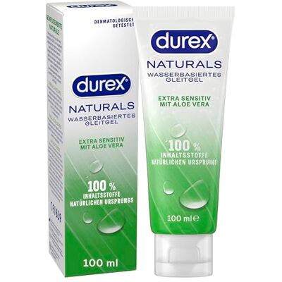 Durex Naturals Extra Sensitiv lubrikační gel – 100% přírodní lubrikační prostředek s extraktem z aloe vera – dermatologicky testován a vhodný k pH – 100 ml (1 x 100 ml) Durex Naturals Extra Sensitiv lubrikační gel – 100% přírodní lubrikační prostředek s extraktem z aloe vera – dermatologicky testován a vhodný k pH – 100 ml (1 x 100 ml)