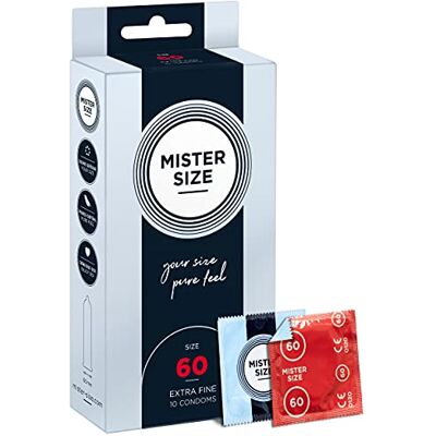 MISTER SIZE Kondomy jsou velmi jemné 60 mm v balení po 10 kusech/extra tenké & extra jemné/kondom ze 100% přírodního kaučuku latexu ve vaší velikosti L XL/natural feeling 10dílné balení Condome MISTER SIZE Kondomy jsou velmi jemné 60 mm v balení po 10 kusech/extra tenké & extra jemné/kondom ze 100% přírodního kaučuku latexu ve vaší velikosti L XL/natural feeling 10dílné balení Condome