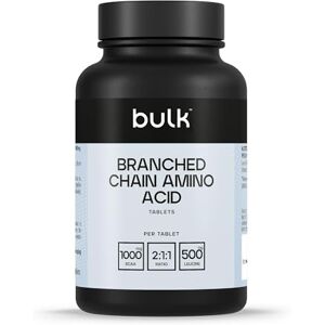 Bulk aminokyseliny s rozvětveným řetězcem, tablety BCAA, 1000 mg, 100 tablet, balení se může měnit Bulk aminokyseliny s rozvětveným řetězcem, tablety BCAA, 1000 mg, 100 tablet, balení se může měnit