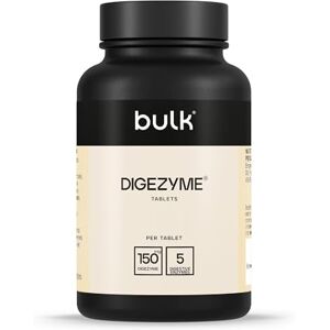 Bulk Dige Zyme tablety, trávicí enzymy, 150 mg, 90 tablet, balení se může lišit Bulk Dige Zyme tablety, trávicí enzymy, 150 mg, 90 tablet, balení se může lišit