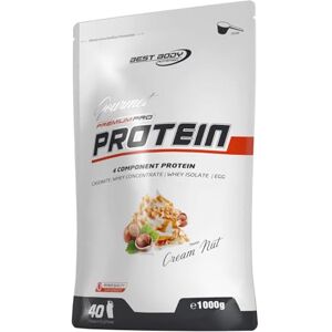 Best Body Nutrition Gourmet Premium Pro Protein, Cream Nut, 4složkový proteinový koktejl: Caseinat, Whey Konzentrat, Whey Isolat, vaječný protein, sáček se zipem 1 kg Best Body Nutrition Gourmet Premium Pro Protein, Cream Nut, 4složkový proteinový koktejl: Caseinat, Whey Konzentrat, Whey Isolat, vaječný protein, sáček se zipem 1 kg