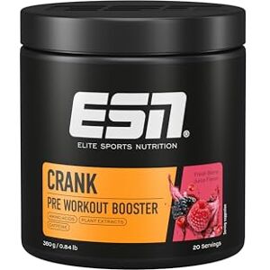 ESN Crank, Fresh Berry Juice, 380 g, Pre Workout Booster s kofeinem, veganský – vyrobeno v Německu ESN Crank, Fresh Berry Juice, 380 g, Pre Workout Booster s kofeinem, veganský – vyrobeno v Německu