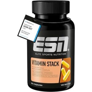 ESN Stack na vitamín, multivitamínové kapsle, 120 kusů zásoba 4 měsíce, vysoká dávka, 13 cenných vitamínů v jedné kapsli, pouze 1 kapsle denně, vyrobeno v Německu ESN Stack na vitamín, multivitamínové kapsle, 120 kusů zásoba 4 měsíce, vysoká dávka, 13 cenných vitamínů v jedné kapsli, pouze 1 kapsle denně, vyrobeno v Německu