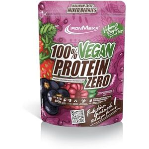 IronMaxx 100% Vegan Protein Zero smíšené bobule 500 g proteinový prášek bez cukru ze 4 složek veganský proteinový prášek bez aspartamu IronMaxx 100% Vegan Protein Zero smíšené bobule 500 g proteinový prášek bez cukru ze 4 složek veganský proteinový prášek bez aspartamu