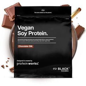 THE PROTEIN WORKS Protein Works Veganský sójový proteinový prášek – BLACK Innovation, sójový izolovaný proteinový prášek, nízký obsah tuku, bez přidaného cukru, 100% rostlinná strava, čokoládový Silk, 16 porcí, 500 g THE PROTEIN WORKS Protein Works Veganský sójový proteinový prášek – BLACK Innovation, sójový izolovaný proteinový prášek, nízký obsah tuku, bez přidaného cukru, 100% rostlinná strava, čokoládový Silk, 16 porcí, 500 g