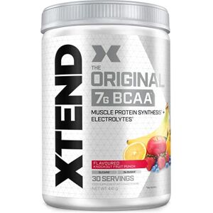 Scivation XTEND Original – BCAA prášek – ovocný punč doplněk s rozvětvenými aminokyselinami 7 g BCAA + elektrolyty pro regeneraci a hydrataci 30 porcí Scivation XTEND Original – BCAA prášek – ovocný punč doplněk s rozvětvenými aminokyselinami 7 g BCAA + elektrolyty pro regeneraci a hydrataci 30 porcí