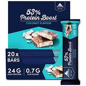 Multipower 53 % Protein Boost – 20 x 45 g proteinová tyčinka Coconut s 53 % vysoce kvalitními proteiny – 24 g bílkovin a 1,4 g cukru v bílkovinném tyčince Multipower 53 % Protein Boost – 20 x 45 g proteinová tyčinka Coconut s 53 % vysoce kvalitními proteiny – 24 g bílkovin a 1,4 g cukru v bílkovinném tyčince
