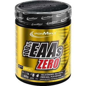 IronMaxx 100% dóza EAAs Zero – Tropical 500 g EAA prášek, veganský a bez cukru se všemi 8 esenciálními aminokyselinami ovocná chuť, bez konzervačních látek IronMaxx 100% dóza EAAs Zero – Tropical 500 g EAA prášek, veganský a bez cukru se všemi 8 esenciálními aminokyselinami ovocná chuť, bez konzervačních látek