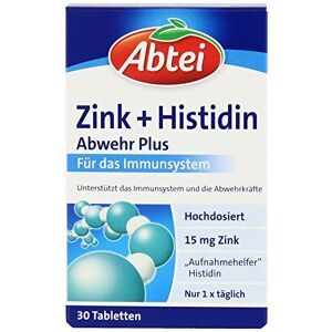 Abtei Zinek + Histidin Abwehr Plus vysoká dávka doplněk stravy pro imunitní systém s histidinem 1 x 30 tablet Abtei Zinek + Histidin Abwehr Plus vysoká dávka doplněk stravy pro imunitní systém s histidinem 1 x 30 tablet
