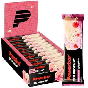 Powerbar 33% Protein Plus Vanilla Raspberry 10 x 90 g High Protein Riegel Whey&Casein Protein bez palmového oleje bez kolagenu Powerbar 33% Protein Plus Vanilla Raspberry 10 x 90 g High Protein Riegel Whey&Casein Protein bez palmového oleje bez kolagenu