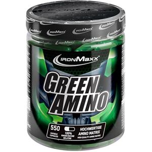 IronMaxx Green Amino – 550 kapslí zdroj aminokyselin s nízkým obsahem sacharidů vysoce koncentrovaná a rozsáhlá matrice aminokyselin IronMaxx Green Amino – 550 kapslí zdroj aminokyselin s nízkým obsahem sacharidů vysoce koncentrovaná a rozsáhlá matrice aminokyselin
