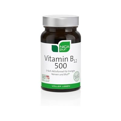 NICApur ® Vitamín B12 500 – aktivní formule se 3 různými sloučeninami vitaminu B12 – pro energii, nervy a krev NICApur ® Vitamín B12 500 – aktivní formule se 3 různými sloučeninami vitaminu B12 – pro energii, nervy a krev