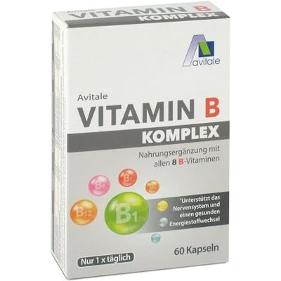 Avitale Vitamin B komplex mini kapsle se všemi vitamíny 8 B pro podporu nervového systému, 21 g Avitale Vitamin B komplex mini kapsle se všemi vitamíny 8 B pro podporu nervového systému, 21 g