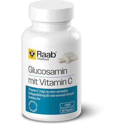 Raab Vitalfood Glukosamin s kapslemi vitamínu C (90 kusů), pro normální funkci chrupavky a normální funkci kostí veganské, bez lepku, 72 g Raab Vitalfood Glukosamin s kapslemi vitamínu C (90 kusů), pro normální funkci chrupavky a normální funkci kostí veganské, bez lepku, 72 g