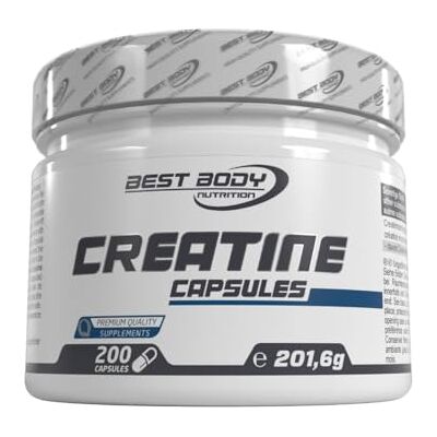 Best Body Nutrition Kreatin kapsle – 200 kusů – 3,5 g kreatin monohydrát v denní dávce – pro dospělé s intenzivním fyzickým zatížením – alternativa k prášku – bez barviv Best Body Nutrition Kreatin kapsle – 200 kusů – 3,5 g kreatin monohydrát v denní dávce – pro dospělé s intenzivním fyzickým zatížením – alternativa k prášku – bez barviv