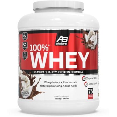 ALL STARS 100% WHEY PROTEIN 2270 g I proteinový prášek s kořeněným koncentrátem a izolátem I lahodný prášek s nízkým obsahem tuku I kvalitní proteinový prášek I krémový proteinový koktejl s ALL STARS 100% WHEY PROTEIN 2270 g I proteinový prášek s kořeněným koncentrátem a izolátem I lahodný prášek s nízkým obsahem tuku I kvalitní proteinový prášek I krémový proteinový koktejl s
