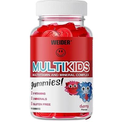 Weider Gumoví medvídci MultiKids, chutné ovocné gumy, vitamíny a minerály ve vysokých dávkách, bez cukru, 50 porcí Weider Gumoví medvídci MultiKids, chutné ovocné gumy, vitamíny a minerály ve vysokých dávkách, bez cukru, 50 porcí
