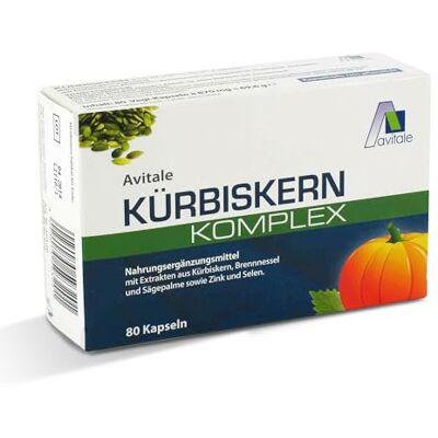 Avitale Kürbiskern Komplex Kapseln, 80 Stück, 1er Pack (1 x 70 g) Avitale Kürbiskern Komplex Kapseln, 80 Stück, 1er Pack (1 x 70 g)