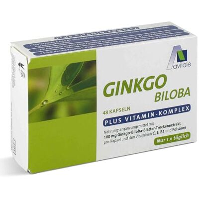 Avitale Ginkgo 100 mg Kapseln + B1, C + E, 48 Stück, 1er Pack (1 x 28 g) Avitale Ginkgo 100 mg Kapseln + B1, C + E, 48 Stück, 1er Pack (1 x 28 g)