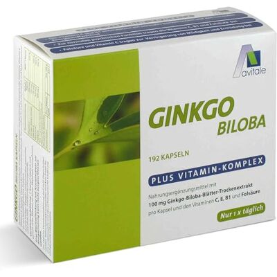 Avitale Ginkgo 100 mg kapslí + B1, C + E, 192 kusů, 1 balení (1 x 112 g) Avitale Ginkgo 100 mg kapslí + B1, C + E, 192 kusů, 1 balení (1 x 112 g)