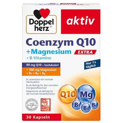 Doppelherz Coenzym Q10 + Magnesium EXTRA – Mit Magnesium als Beitrag für die normale Funktion der Muskeln und des Nervensystems – 30 Kapseln Doppelherz Coenzym Q10 + Magnesium EXTRA – Mit Magnesium als Beitrag für die normale Funktion der Muskeln und des Nervensystems – 30 Kapseln