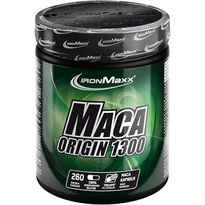 IronMaxx Maca Origin – kapsle Maca ve vysokých dávkách 260 kusů 1300 mg čistého maca extraktu z Peru Vegan, rostlinná a prémiová kvalita IronMaxx Maca Origin – kapsle Maca ve vysokých dávkách 260 kusů 1300 mg čistého maca extraktu z Peru Vegan, rostlinná a prémiová kvalita