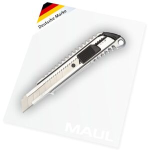 MAUL Kovový řezací nůž, 18 mm profesionální řezačka ze zinkového kovu nůž s pracovní délkou 7 článků a 80 mm ostrý nůž na koberce pro DIY projekty, kutilství a profesionály stříbrný MAUL Kovový řezací nůž, 18 mm profesionální řezačka ze zinkového kovu nůž s pracovní délkou 7 článků a 80 mm ostrý nůž na koberce pro DIY projekty, kutilství a profesionály stříbrný