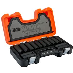 Bahco 1/2 palce čtyřhran 10 mm 6bodový hluboký rázový utahovák sada 14 dílů eloxovaný Bahco 1/2 palce čtyřhran 10 mm 6bodový hluboký rázový utahovák sada 14 dílů eloxovaný