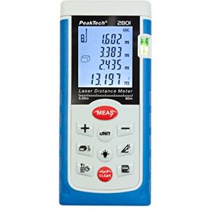 PeakTech P 2801 Profi laserový dálkoměr 0,05M … 60 M s osvětleným LCD displejem a vodováhou, 1 kus PeakTech P 2801 Profi laserový dálkoměr 0,05M … 60 M s osvětleným LCD displejem a vodováhou, 1 kus