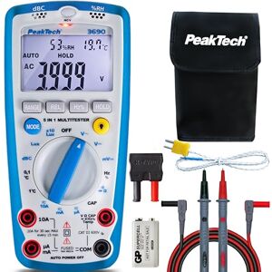 PeakTech P 3690 – Digitální měřicí přístroj 5 v 1 – multimetr, měřič hladiny hluku, přístroj na měření vlhkosti vzduchu, teploměr, zkoušečka průchodnosti v jednom – přístroj na měření proudu s 4000 PeakTech P 3690 – Digitální měřicí přístroj 5 v 1 – multimetr, měřič hladiny hluku, přístroj na měření vlhkosti vzduchu, teploměr, zkoušečka průchodnosti v jednom – přístroj na měření proudu s 4000
