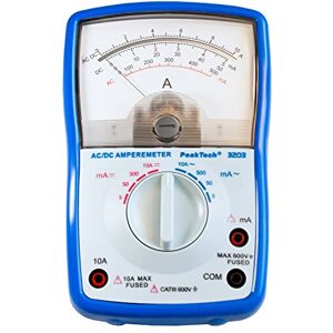 PeakTech P 3203 analogový ampérmetr; Cat III 600V; max. 10A AC/DC; 5mA/ 50mA/ 500mA/ 10A AC DC; analogový přístroj, 1 kus PeakTech P 3203 analogový ampérmetr; Cat III 600V; max. 10A AC/DC; 5mA/ 50mA/ 500mA/ 10A AC DC; analogový přístroj, 1 kus