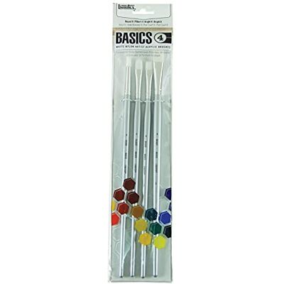 Liquitex 692003 Basics štětec, syntetický štětec pro akrylové barvy, dlouhá životnost, robustní a tvarově stabilní 4 štětce v sadě Liquitex 692003 Basics štětec, syntetický štětec pro akrylové barvy, dlouhá životnost, robustní a tvarově stabilní 4 štětce v sadě