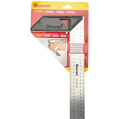 Starrett Carpenter Quadrat K53M-250-S Nerezové úhlové pravítko truhlářství 250 mm (10") rukojeť z hliníkové slitiny pro zpracování dřeva Starrett Carpenter Quadrat K53M-250-S Nerezové úhlové pravítko truhlářství 250 mm (10") rukojeť z hliníkové slitiny pro zpracování dřeva