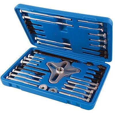 Silverline 515011 Jochabzieher mit Zubehör, Silber, 40–93 mm, 46 Teilig Satz Silverline 515011 Jochabzieher mit Zubehör, Silber, 40–93 mm, 46 Teilig Satz
