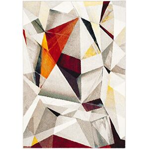 Safavieh Moderní koberec do obývacího pokoje, jídelny, ložnice Porcello Collection, krátká předsíň, šedá a multi, 160 x 229 cm Safavieh Moderní koberec do obývacího pokoje, jídelny, ložnice Porcello Collection, krátká předsíň, šedá a multi, 160 x 229 cm