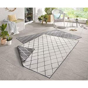 Hanse Home NORTHRUGS Koberec Malaga do interiéru i exteriéru, 120 × 170 cm, oboustranný koberec, odolný proti povětrnostním vlivům, moderní geometrický vzor na balkon, terasu, zahradu, zimní zahradu, kuchyň, koberec do obývacího pokoje, vodotěsný, v šedé Hanse Home NORTHRUGS Koberec Malaga do interiéru i exteriéru, 120 × 170 cm, oboustranný koberec, odolný proti povětrnostním vlivům, moderní geometrický vzor na balkon, terasu, zahradu, zimní zahradu, kuchyň, koberec do obývacího pokoje, vodotěsný, v šedé