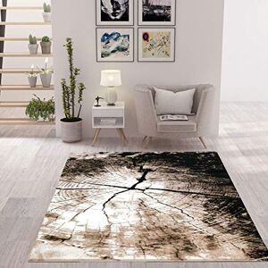 VIMODA Moderní koberec hnědý béžový pařez vzhled dřeva, rozměry: 80 x 150 cm VIMODA Moderní koberec hnědý béžový pařez vzhled dřeva, rozměry: 80 x 150 cm