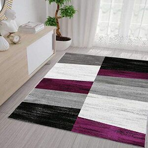 VIMODA Koberec geometrická dlaždice vzor melírovaný kostkovaný ve světle fialové, šedé, bílé a černé, rozměry: 80 x 150 cm VIMODA Koberec geometrická dlaždice vzor melírovaný kostkovaný ve světle fialové, šedé, bílé a černé, rozměry: 80 x 150 cm