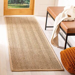 Safavieh Koberec z přírodního vlákna pro obývací pokoj, jídelnu, ložnici kolekce Natural Fiber Collection, krátká předsíň, přírodní a béžová, 76 x 244 cm Safavieh Koberec z přírodního vlákna pro obývací pokoj, jídelnu, ložnici kolekce Natural Fiber Collection, krátká předsíň, přírodní a béžová, 76 x 244 cm