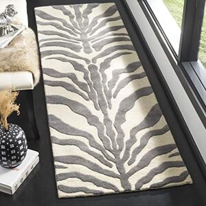Safavieh Zebra koberec do obývacího pokoje, jídelny, ložnice Cambridge Collection, krátký předsíň, slonovinová a tmavě šedá, 76 X 244 cm Safavieh Zebra koberec do obývacího pokoje, jídelny, ložnice Cambridge Collection, krátký předsíň, slonovinová a tmavě šedá, 76 X 244 cm
