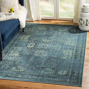 Safavieh Tradiční koberec do obývacího pokoje, jídelny, ložnice – Vintage Collection, krátký vlas, tyrkysový a multi, 122 × 170 cm Safavieh Tradiční koberec do obývacího pokoje, jídelny, ložnice – Vintage Collection, krátký vlas, tyrkysový a multi, 122 × 170 cm