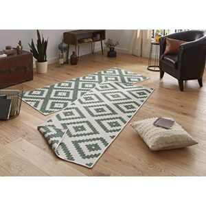 Hanse Home NORTHRUGS Venkovní koberec Malta, oboustranný koberec, odolný proti povětrnostním vlivům, moderní geometrický vzor, běhoun na balkon, terasu, zahradu, zimní zahradu, koberec do obývacího pokoje, vodotěsný, polypropylen, zelený, krémový, 80 x 35 Hanse Home NORTHRUGS Venkovní koberec Malta, oboustranný koberec, odolný proti povětrnostním vlivům, moderní geometrický vzor, běhoun na balkon, terasu, zahradu, zimní zahradu, koberec do obývacího pokoje, vodotěsný, polypropylen, zelený, krémový, 80 x 35