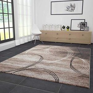 VIMODA Koberec moderní velmi hustě tkaný káčatý vzor melírovaný v hnědé béžové barvě, rozměry: 80 x 150 cm VIMODA Koberec moderní velmi hustě tkaný káčatý vzor melírovaný v hnědé béžové barvě, rozměry: 80 x 150 cm