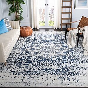 Safavieh Distressed koberec do obývacího pokoje, jídelny, ložnice Madison Collection, krátká předsíň, krémová a námořnická modrá, 91 x 152 cm Safavieh Distressed koberec do obývacího pokoje, jídelny, ložnice Madison Collection, krátká předsíň, krémová a námořnická modrá, 91 x 152 cm