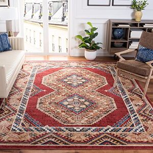 Safavieh Tradičně Distressed koberec do obývacího pokoje, jídelny, ložnice Bijar Collection, krátký předsíň, červená a rez, 122 x 183 cm Safavieh Tradičně Distressed koberec do obývacího pokoje, jídelny, ložnice Bijar Collection, krátký předsíň, červená a rez, 122 x 183 cm