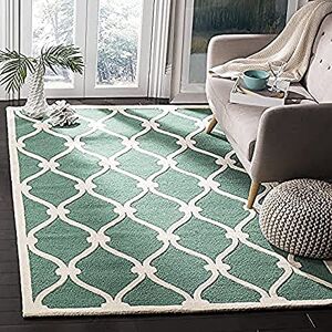 Safavieh Moderní koberec do obývacího pokoje, jídelny, ložnice – Cambridge Collection, krátká vlas, modrozelená a slonovina, 122 × 183 cm Safavieh Moderní koberec do obývacího pokoje, jídelny, ložnice – Cambridge Collection, krátká vlas, modrozelená a slonovina, 122 × 183 cm