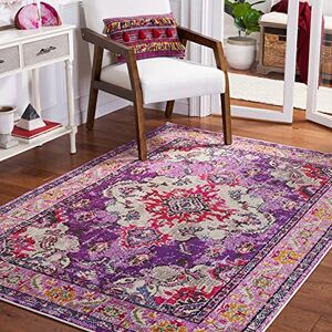 Safavieh Boho koberec do obývacího pokoje, jídelny, ložnice Monaco Collection, krátká předsíň, fialová a fuchsiová, 122 X 170 cm Safavieh Boho koberec do obývacího pokoje, jídelny, ložnice Monaco Collection, krátká předsíň, fialová a fuchsiová, 122 X 170 cm