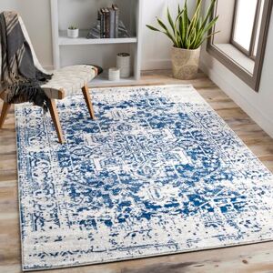 Livabliss Syracusa Vintage velký obývací pokoj 120 x 170 cm, jídelna, ložnice, orientální e Boho styl Carpet Living Room, pestrý vzor, modrá a béžová Livabliss Syracusa Vintage velký obývací pokoj 120 x 170 cm, jídelna, ložnice, orientální e Boho styl Carpet Living Room, pestrý vzor, modrá a béžová