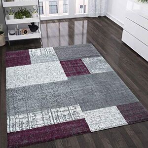 VIMODA Koberec s krátkým vlasem světle fialová šedá bílá, rozměry: 80 x 300 cm VIMODA Koberec s krátkým vlasem světle fialová šedá bílá, rozměry: 80 x 300 cm