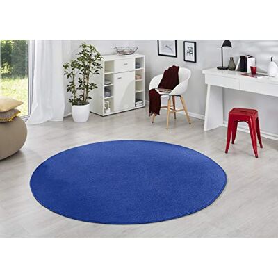 Hanse Home Koberec Fancy kulatý – jednobarevný moderní koberec do obývacího pokoje, obývacího pokoje, dětského pokoje, chodby, ložnice, kuchyně – modrý, Ø 133 cm Hanse Home Koberec Fancy kulatý – jednobarevný moderní koberec do obývacího pokoje, obývacího pokoje, dětského pokoje, chodby, ložnice, kuchyně – modrý, Ø 133 cm